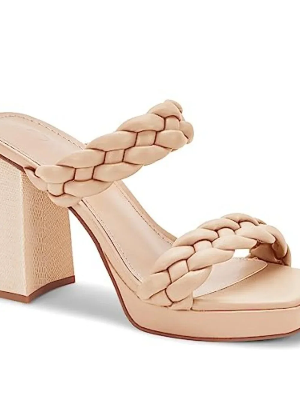 Women’s Chunky Heel Braided Sandals – Slip On High Mules Summer Dress Shoes